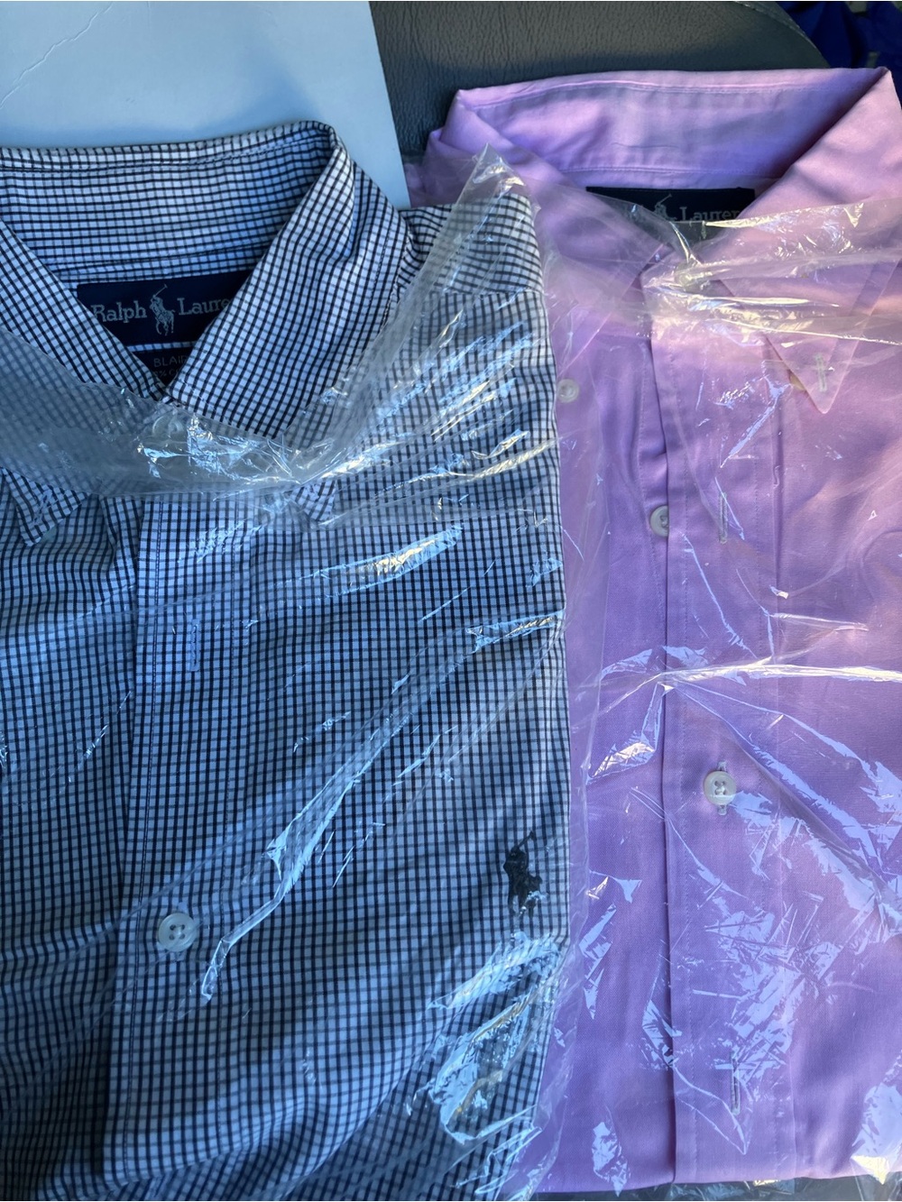 Ralph Lauren Men's Dress Shirts - Purple & Black/White Check